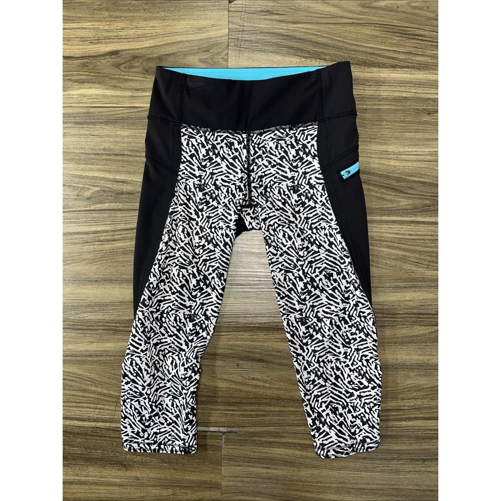 Lululemon Leggings Womens Size 4 Multicolor Abstract Pull On Crop Activewear Gym - Picture 1 of 6